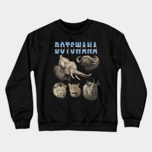 Botswana Big Five Africa Safari Artwork Crewneck Sweatshirt